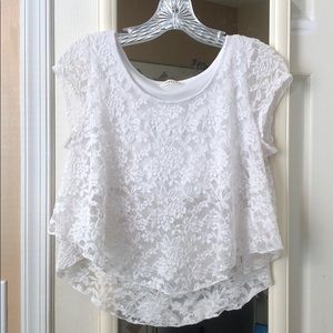 White lace crop top